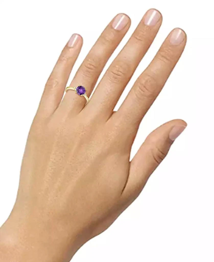 商品Macy's|Amethyst (1-1/6 ct. t.w.) & Lab-Grown White Sapphire (1/20 ct. t.w.) Ring in 14k Gold-Plated Sterling Silver (Also in Additional Gemstones),价格¥238,第2张图片详细描述