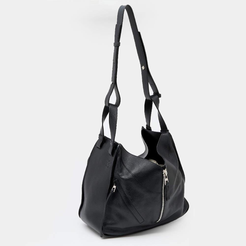 商品[二手商品] Loewe|Loewe Black Leather Small Hammock Shoulder Bag,价格¥7447,第5张图片详细描述