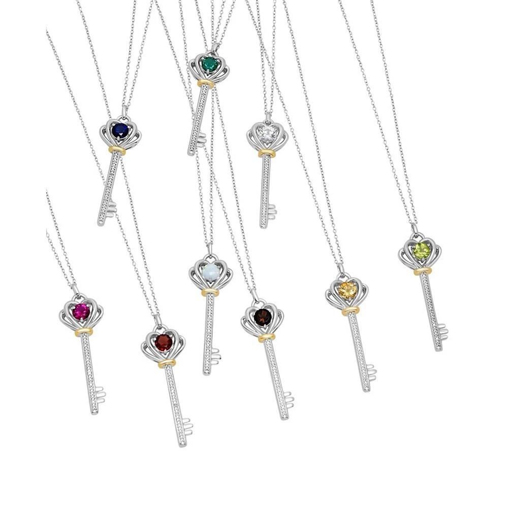 Sapphire (3/4 ct. t.w.) & Diamond Accent Key 18" Pendant Necklace in Sterling Silver & 10K Gold 商品