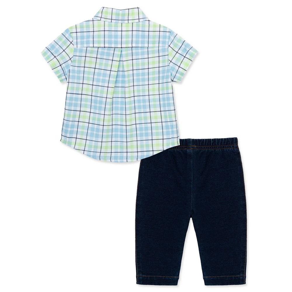 商品Little Me|Baby Boys Plaid Button Front Shirt and Pants Set,价格¥298,第2张图片详细描述