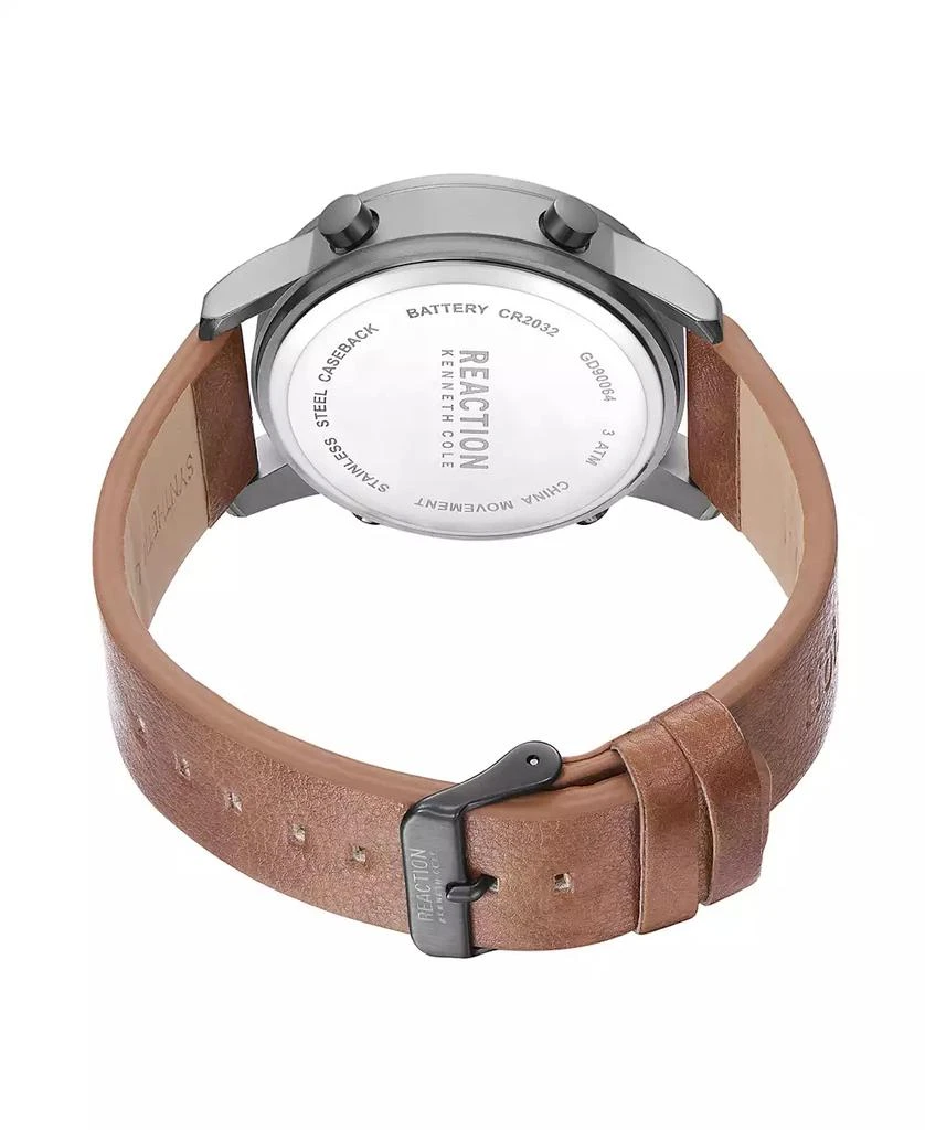 商品Kenneth Cole|Men's Digital Tan Synthetic Leather Strap Watch, 46mm,价格¥565,第3张图片详细描述