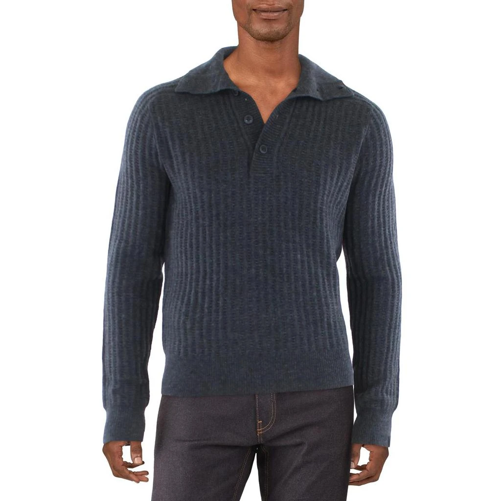 商品Rag & Bone|Rag & Bone Mens Eco Merino Wool Blend Polo Pullover Sweater,价格¥547,第1张图片