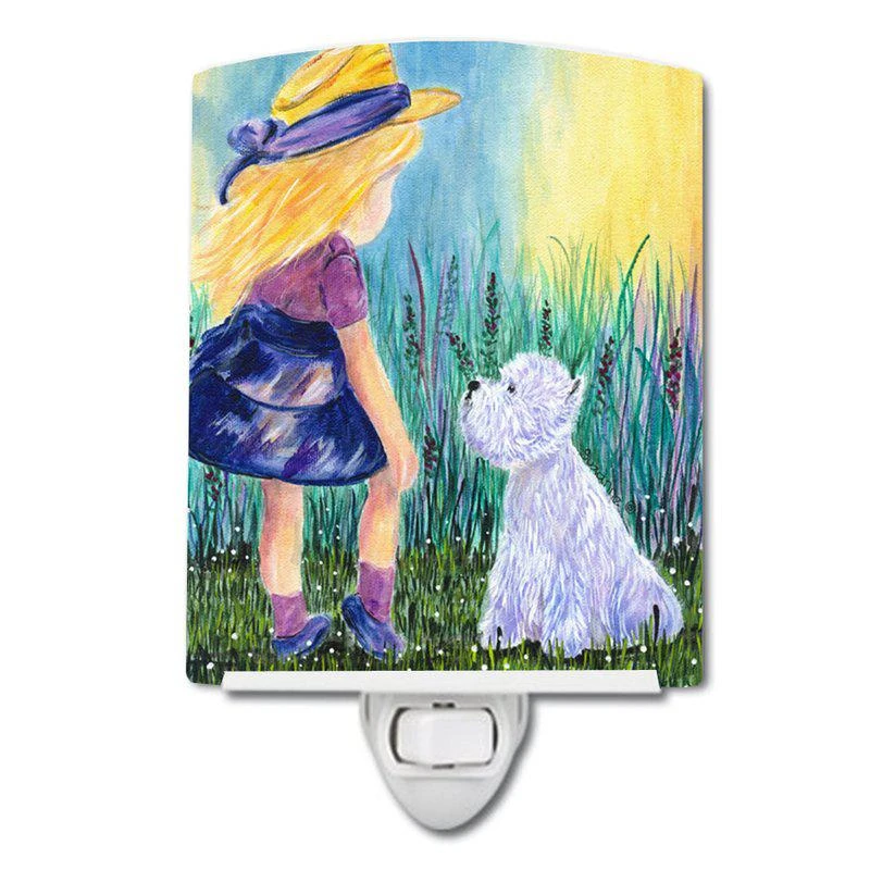 商品Caroline's Treasures|Little Girl with Westie Ceramic Night Light,价格¥204,第1张图片
