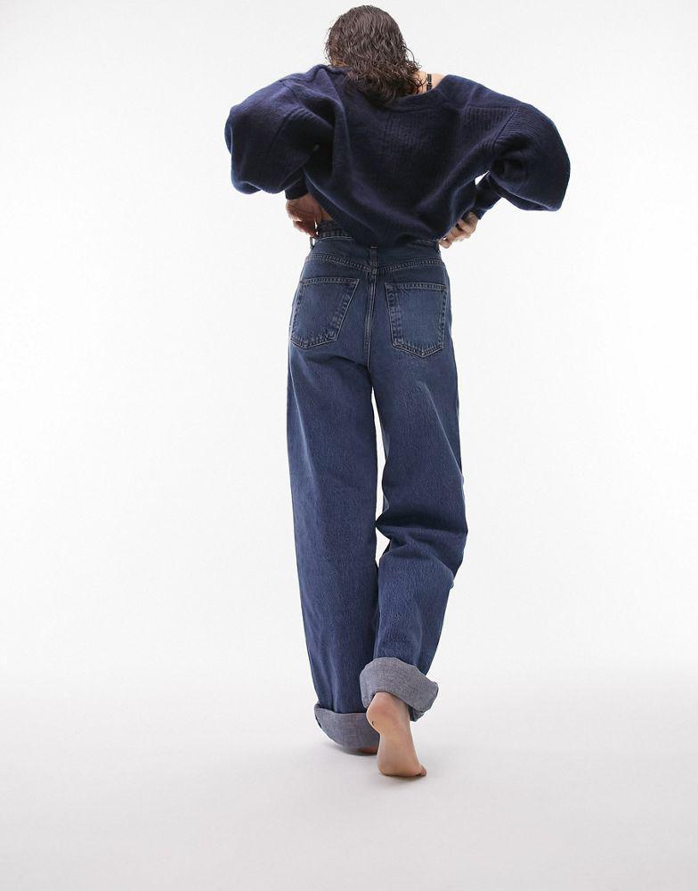 商品Topshop|Topshop oversized Mom jean in mid blue,价格¥287,第1张图片