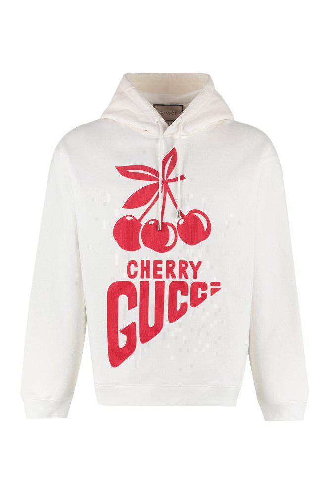 商品Gucci|Gucci Logo Printed Drawstring Hoodie,价格¥5471,第1张图片