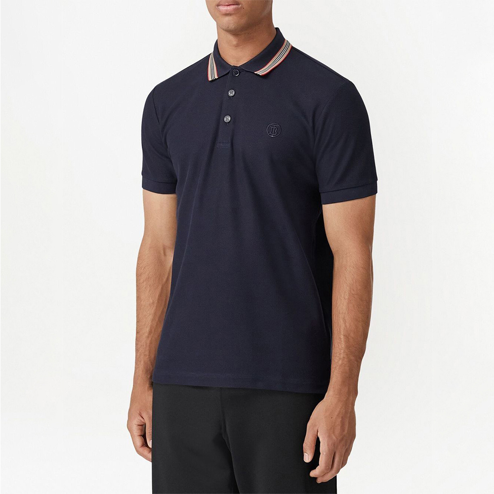 BURBERRY 男士深蓝色棉质短袖POLO衫 8056222商品第2张图片规格展示