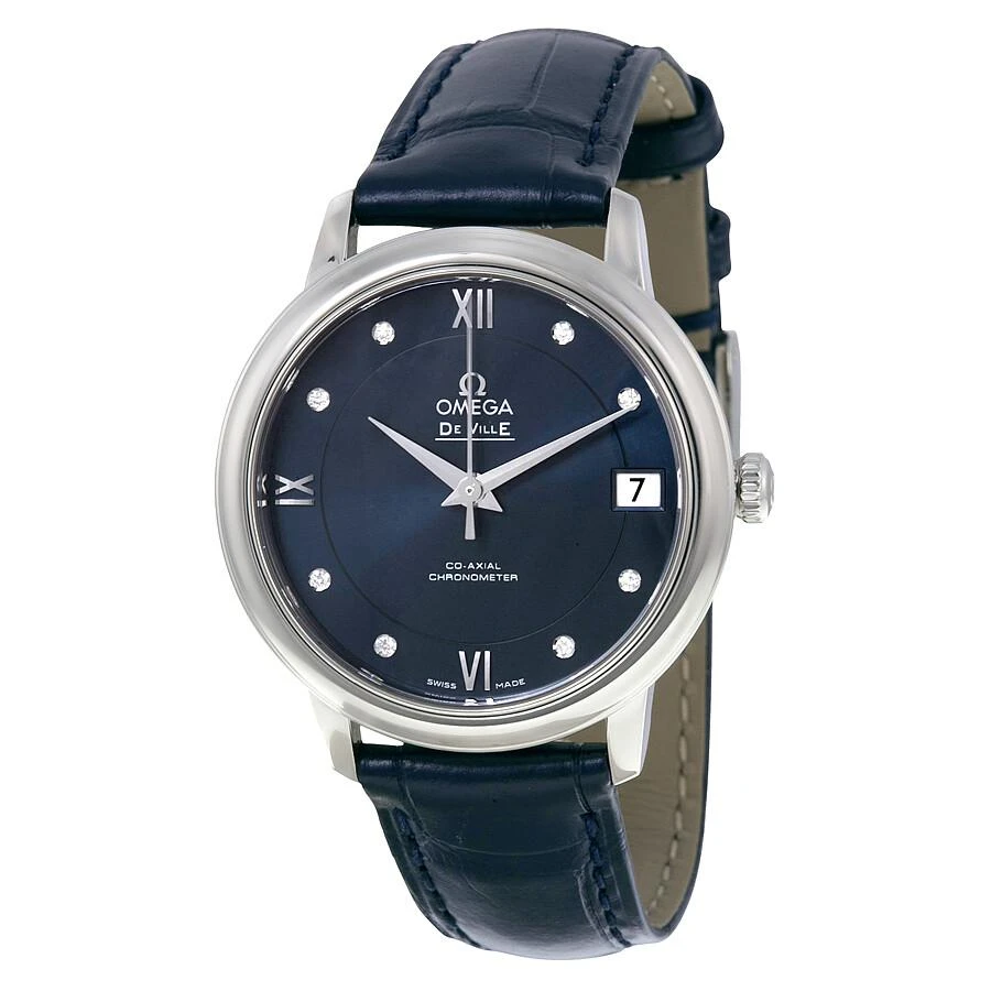 商品Omega|Omega De Ville Prestige Automatic Blue Diamond Dial Ladies Watch 42413332053001,价格¥21806,第1张图片