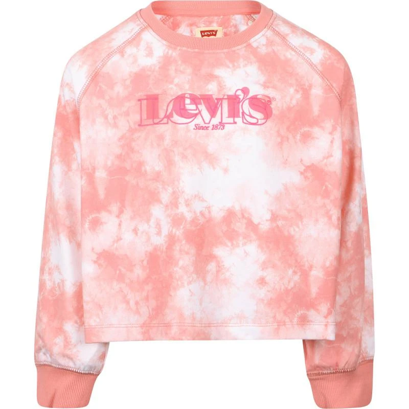 商品Levi's|Tie dye logo sweatshirt in pink and white,价格¥497,第1张图片