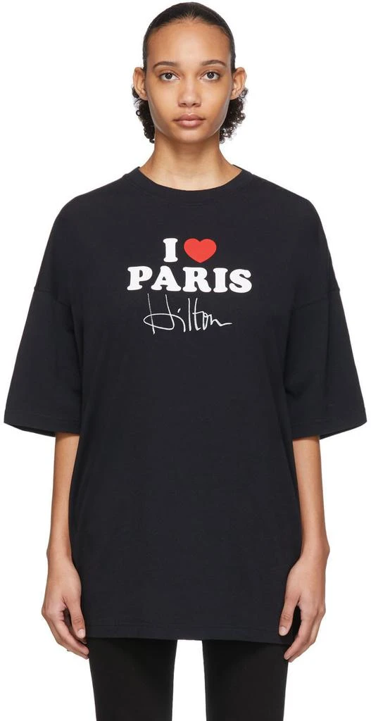 商品Vetements|SSENSE Exclusive  Black 'I Love Paris' 独家款T恤,价格¥854,第1张图片