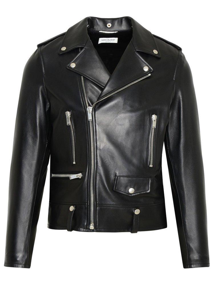 商品Yves Saint Laurent|Saint Laurent Leather Biker Jacket,价格¥29355,第1张图片