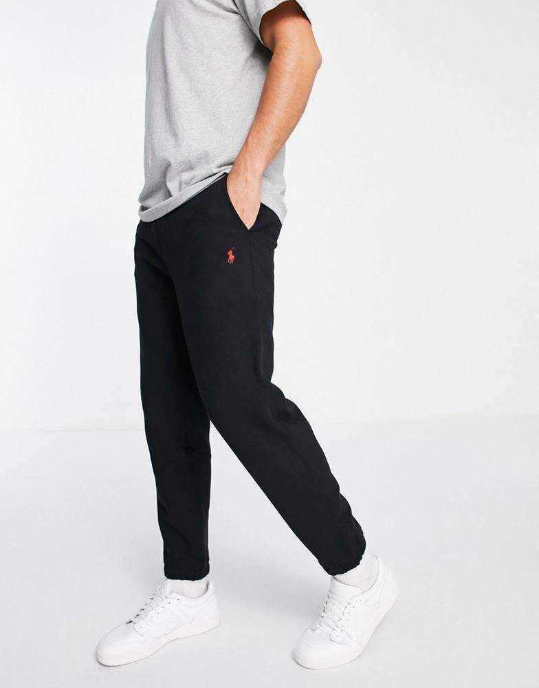 商品Ralph Lauren|Polo Ralph Lauren icon logo cuffed joggers in black,价格¥983,第1张图片