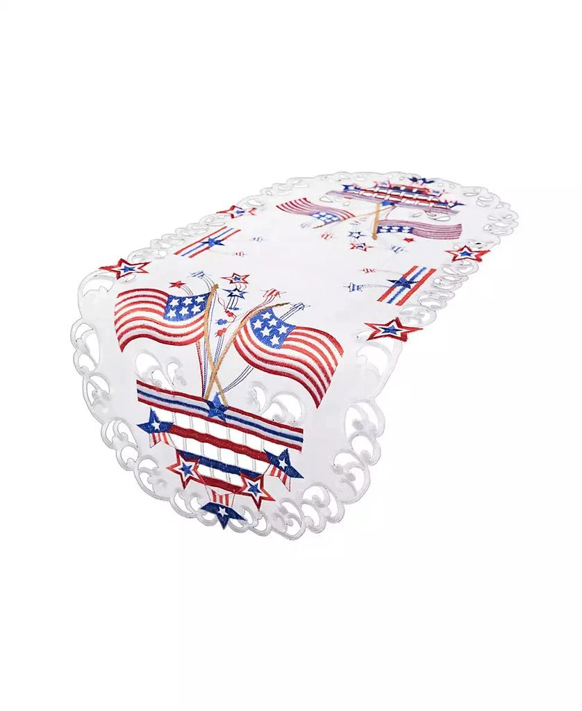 商品Xia Home Fashions|Star Spangled Embroidered Cutwork Table Runner, 15" x 34",价格¥194,第3张图片详细描述