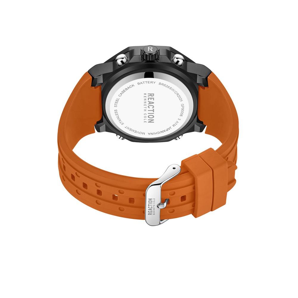 Men's Ana-digi Orange Silicon Strap Watch, 48mm商品第3张图片规格展示