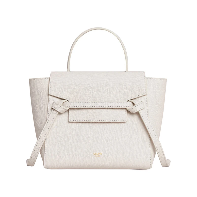 商品Celine|【预售3-7天】赛琳 22新款 NANO BAG系列 女士白色粒面小牛皮翻盖拉链开合拆卸调节肩带单肩斜挎手提鲶鱼包189003ZVA.01RC,价格¥14750,第1张图片