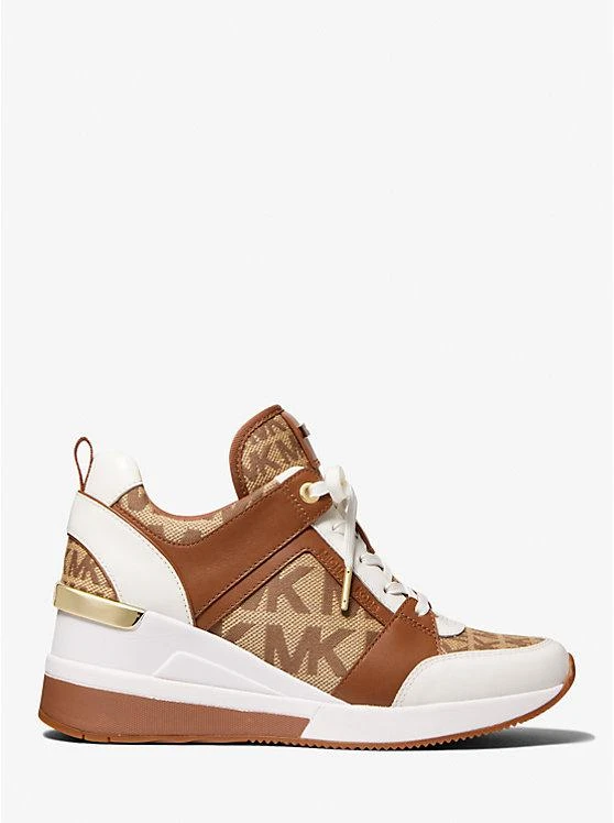商品Michael Kors|Georgie Leather and Logo Jacquard Trainer,价格¥741,第2张图片详细描述