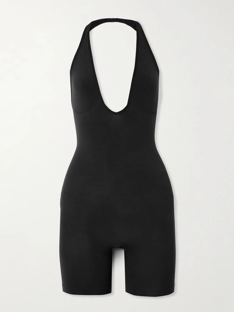 商品SKIMS|Seamless Sculpt Plunge 塑形中长连体衣 （颜色：onyx）,价格¥536,第1张图片