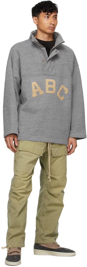 Grey 'ABC' Pullover Zip-Up Sweater商品第4张图片规格展示
