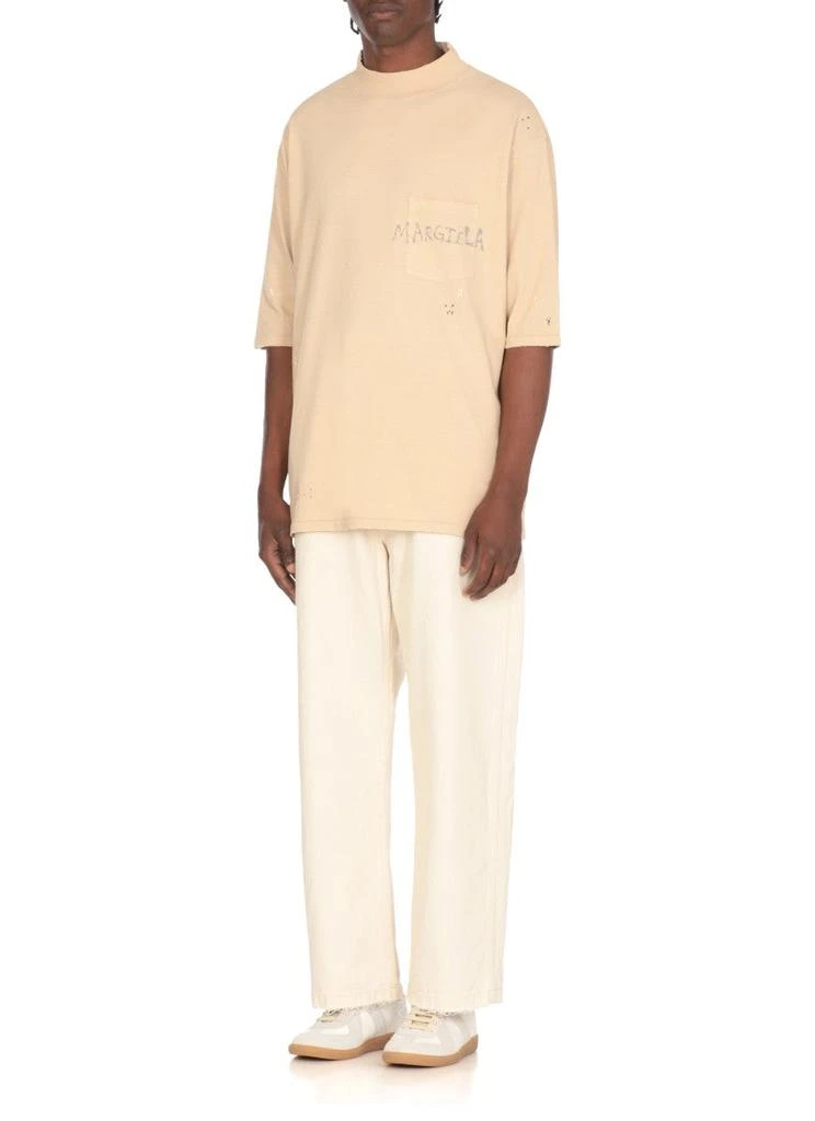 商品MAISON MARGIELA|Beige Cotton Graffiti T-Shirt With Distressed Details,价格¥3790,第2张图片详细描述
