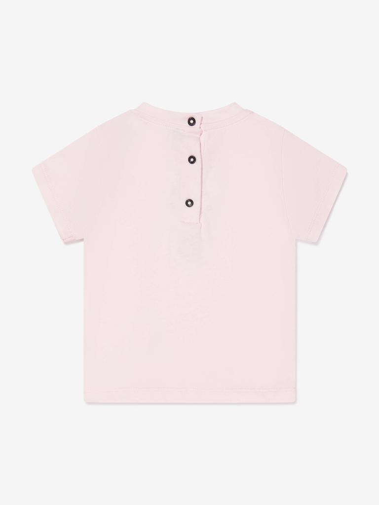 Balmain Pink Baby Girls Logo T-Shirt商品第4张图片规格展示