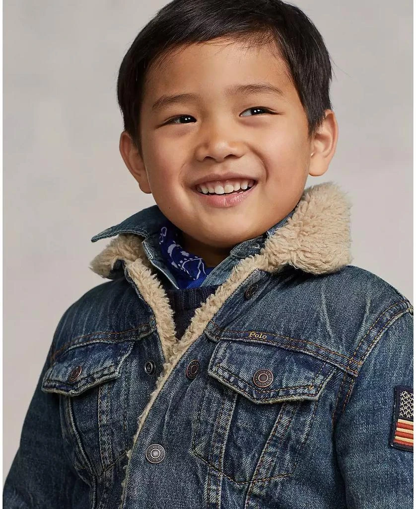 商品Ralph Lauren|Toddler and Little Boys Teddy Fleece–Lined Denim Trucker Jacket,价格¥854,第3张图片详细描述