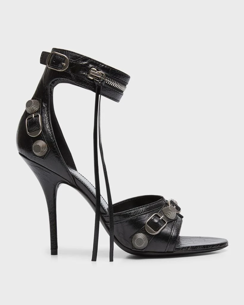 商品Balenciaga|Cagole Lambskin Ankle-Cuff Stiletto  Sandals,价格¥11062,第1张图片