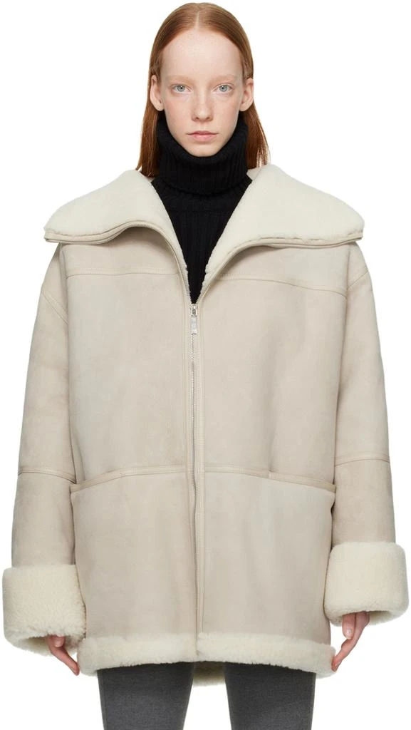 商品Totême|Off-White Signature Shearling Jacket,价格¥11018,第1张图片