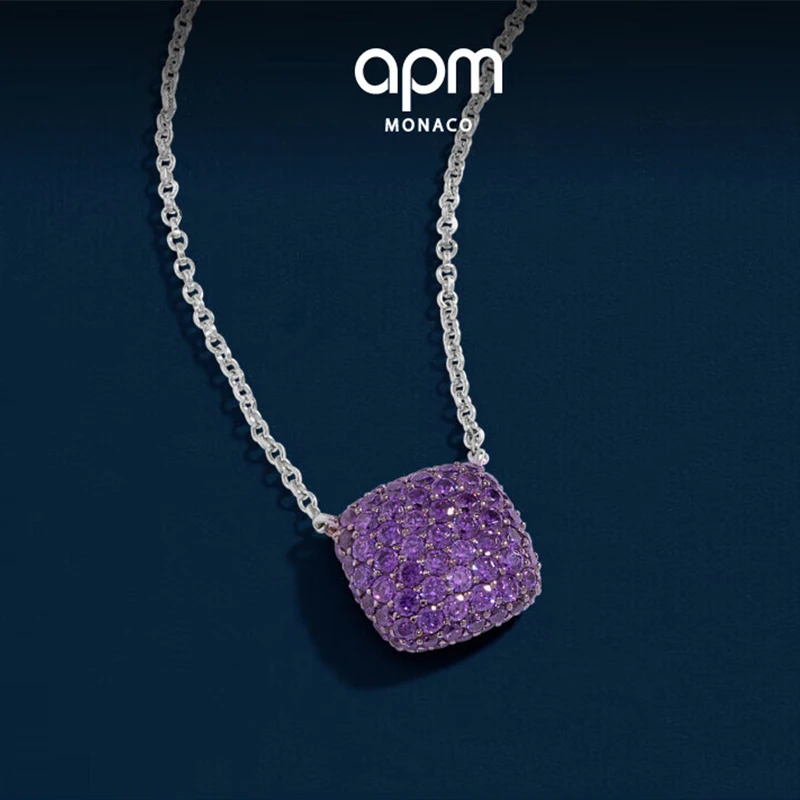 APM Monaco紫色方形调节项链时尚饰品新品礼物 紫色方形可调节项链 AC7248XOV 香港直邮 商品