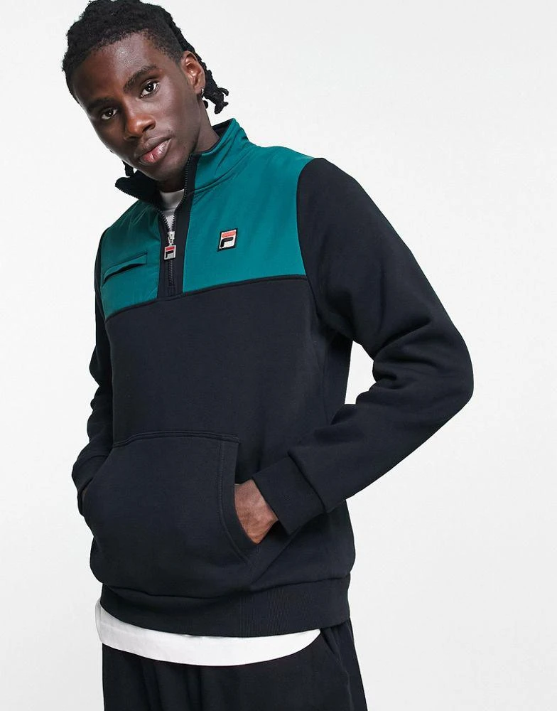 商品Fila|Fila colour blocked fleece in black & green,价格¥364,第1张图片