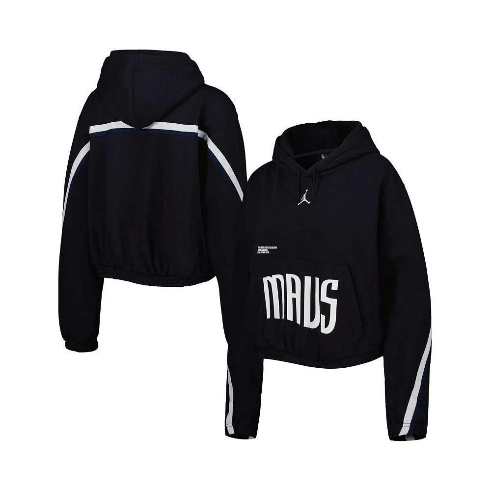 商品Jordan|Women's Brand Navy Dallas Mavericks Courtside Statement Edition Pullover Hoodie,价格¥579,第1张图片