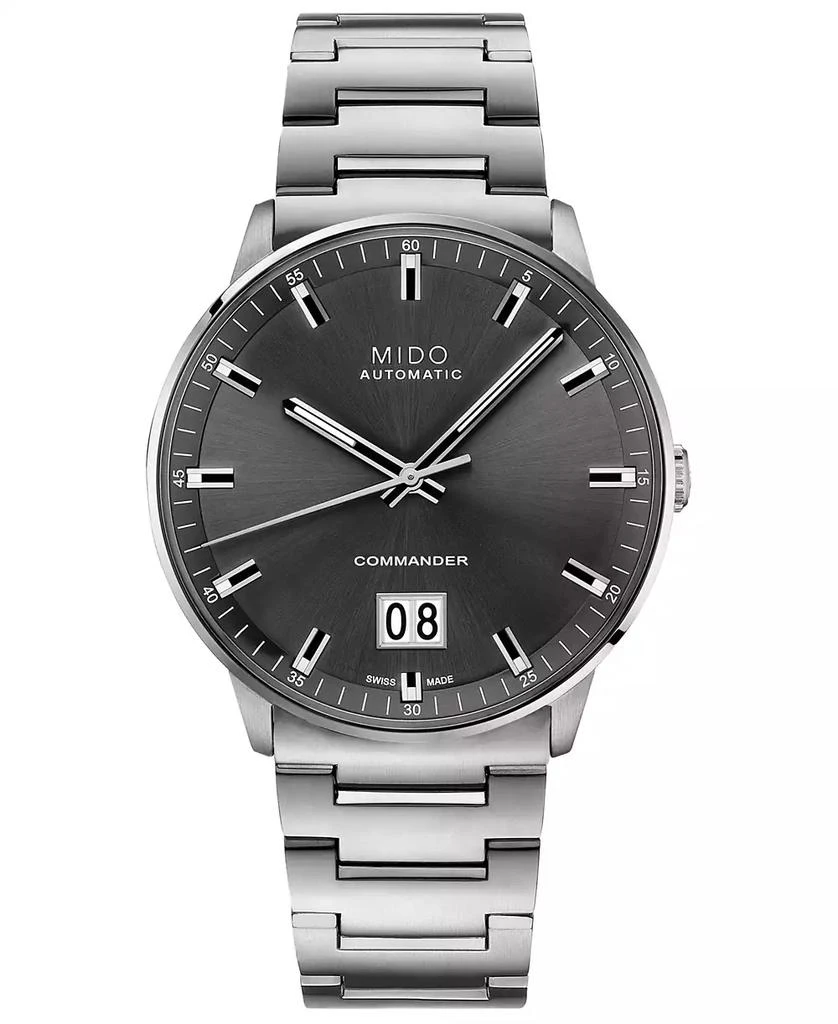 商品MIDO|Men's Swiss Automatic Commander II BigDate Stainless Steel Bracelet Watch 42mm,价格¥7493,第1张图片