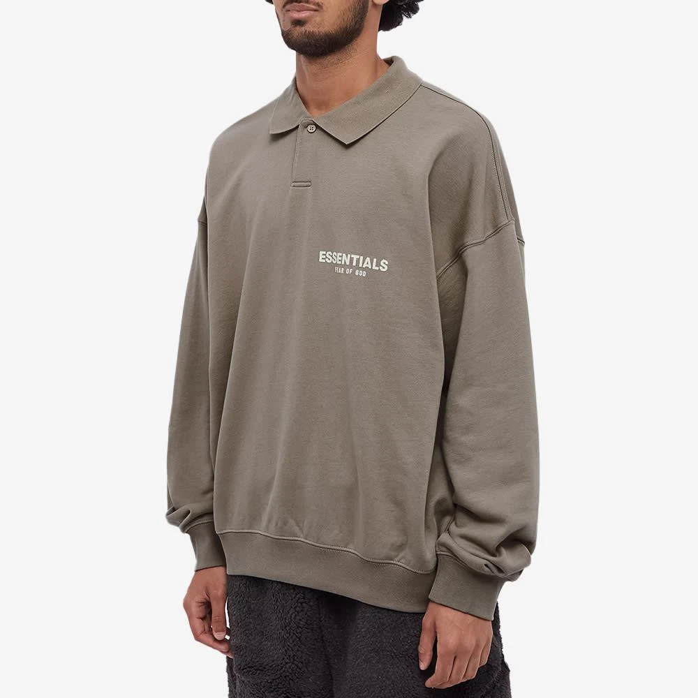 商品Essentials|Fear of God ESSENTIALS Logo Long Sleeve Polo - Desert Taupe,价格¥521,第2张图片详细描述