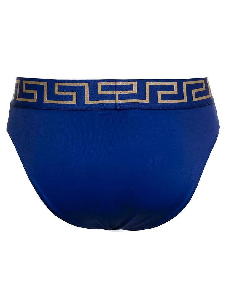 商品Versace|Greca Bluette Technical Fabric Swim Briefs Versace Man,价格¥1237,第2张图片详细描述