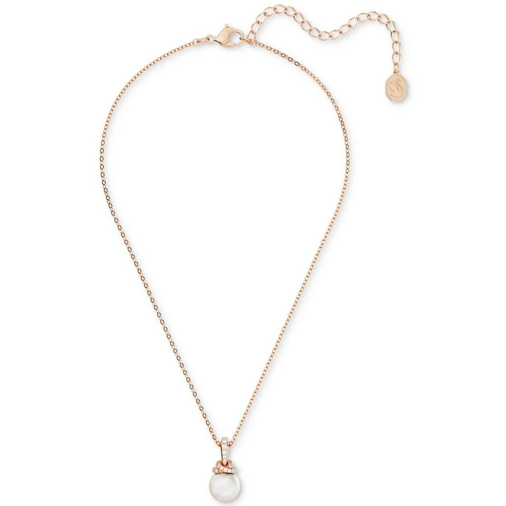 商品Swarovski|Rose Gold-Tone Pavé & Imitation Pearl Pendant Necklace, 15" + 2" extender,价格¥942,第2张图片详细描述