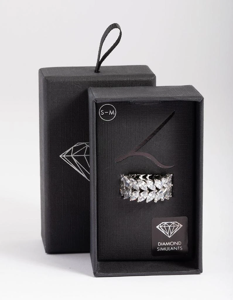 商品Lovisa|Diamond Simulants Rhodium Marquise Statement Ring,价格¥230,第2张图片详细描述