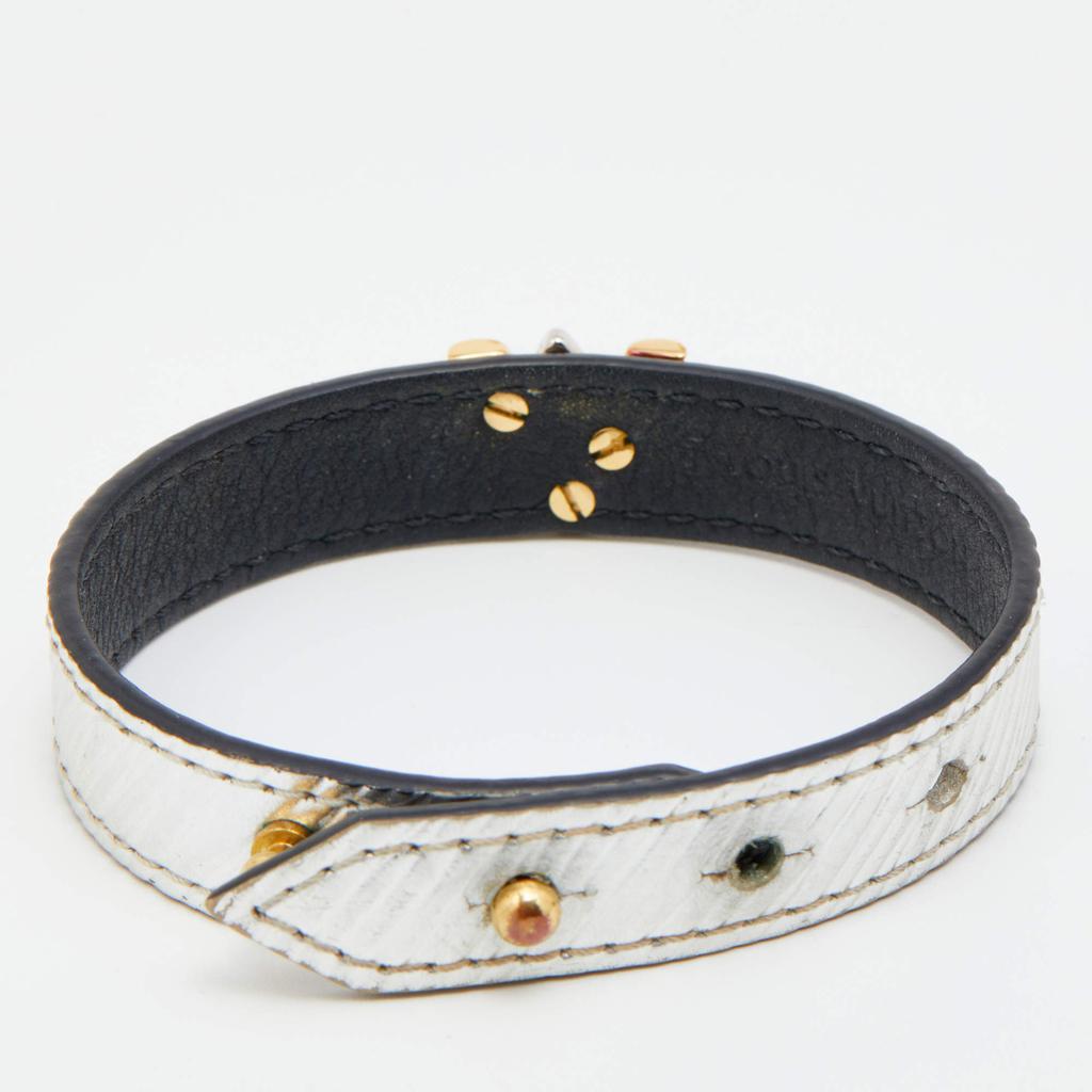 Louis Vuitton Silver Epi Leather Twist It Wrap Bracelet商品第3张图片规格展示