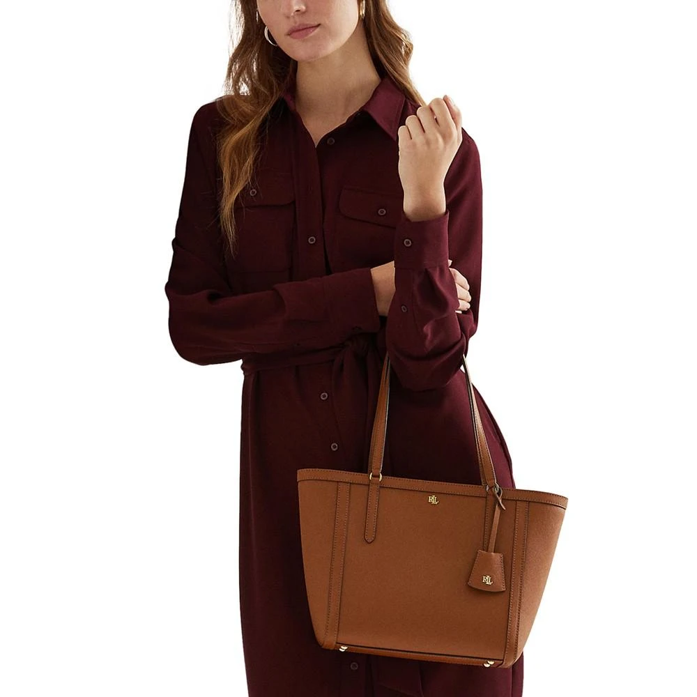 商品Ralph Lauren|Women's Clare Cross Hatch Leather Top-Zip Slim Tote,价格¥1460,第1张图片