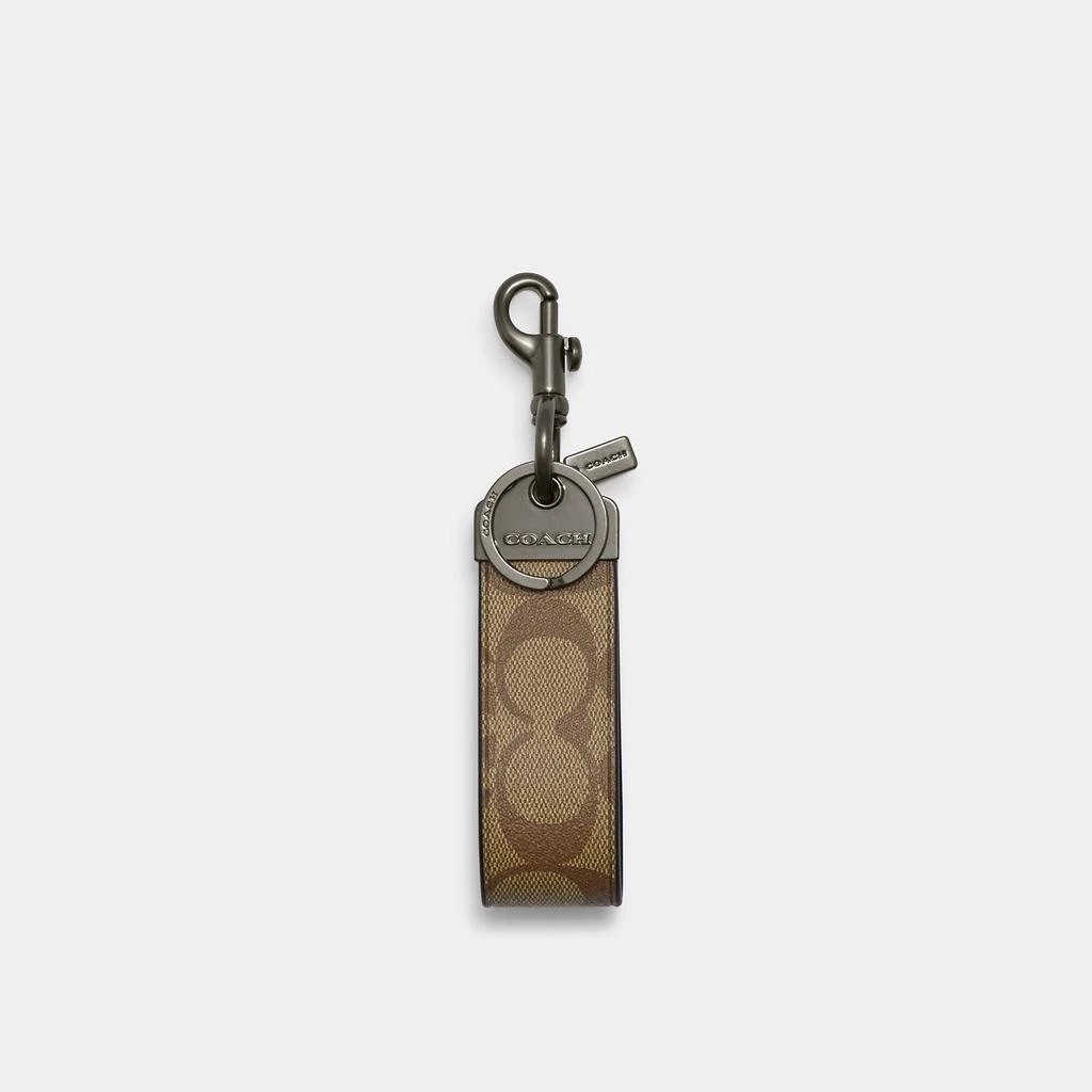 商品Coach|Loop Key Fob In Signature Canvas,价格¥220,第1张图片