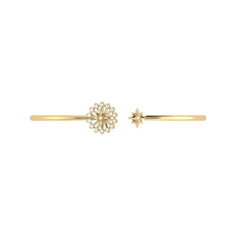 商品LuvMyJewelry|Starburst Adjustable Diamond Cuff in 14K Yellow Gold Vermeil on Sterling Silver,价格¥2635,第2张图片详细描述