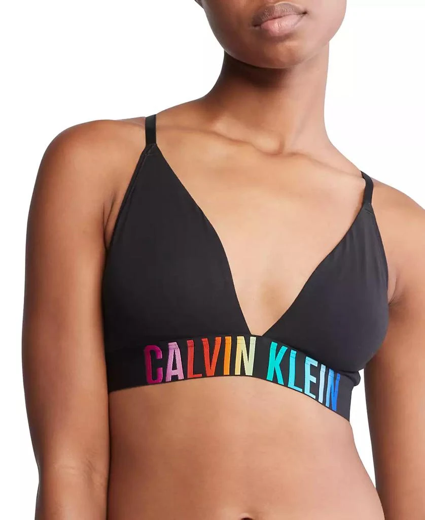 商品Calvin Klein|Intense Power Pride Cotton Lightly Lined Triangle Bralette QF7830,价格¥122,第1张图片