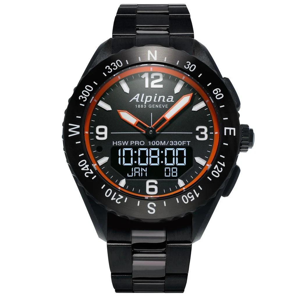 商品Alpina|Alpina Men's Smartwatch - AlpinerX HSW Black Dial | AL-283LBO5AQ6B,价格¥5643,第1张图片