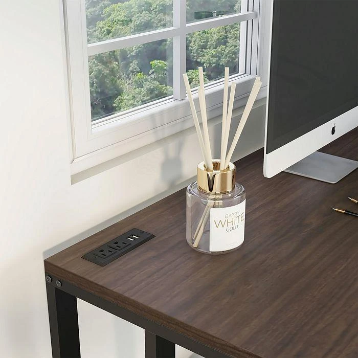 Sanford Walnut and Black Writing Desk with USB Ports 商品