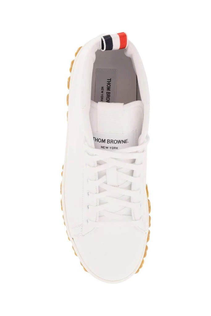 商品Thom Browne|Thom Browne Leather Mid Top Court Sneakers,价格¥2560,第2张图片详细描述