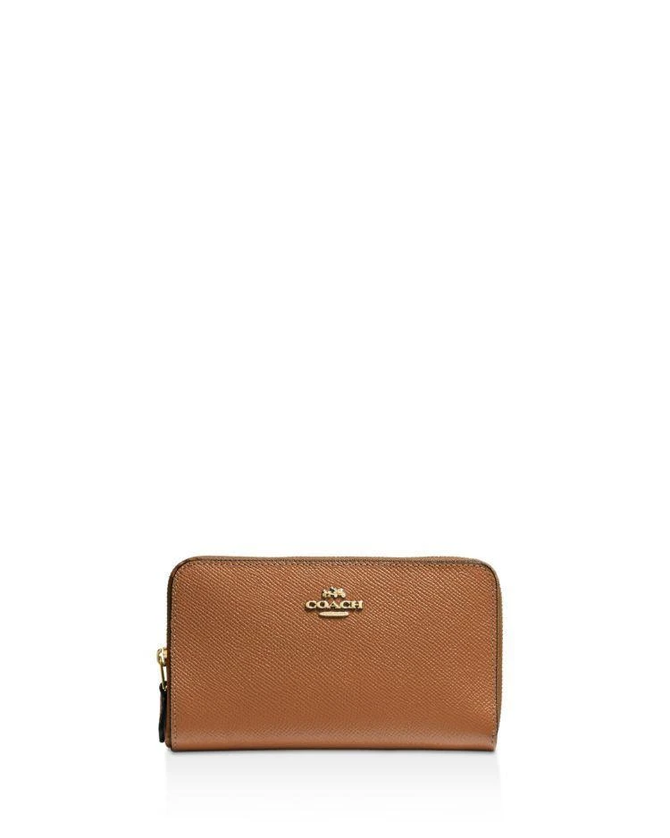 商品Coach|Medium Zip Around Wallet in Crossgrain Leather,价格¥778,第1张图片