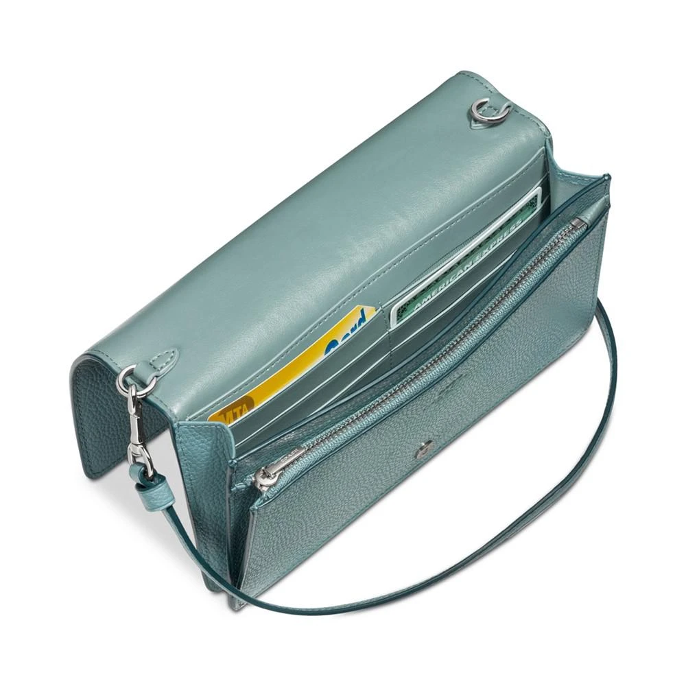 Foldover Crossbody Clutch in Polished Pebble Leather 商品
