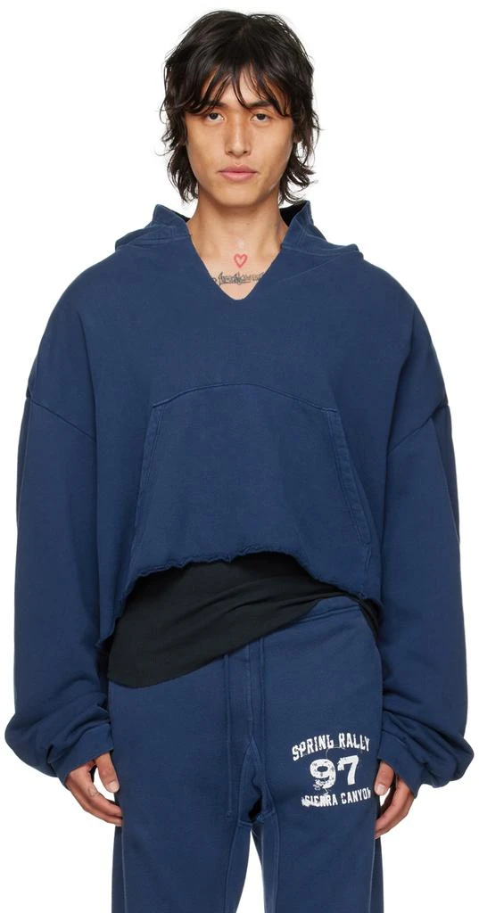 商品GREG ROSS|SSENSE Exclusive Navy V-Neck Hoodie,价格¥1816,第1张图片