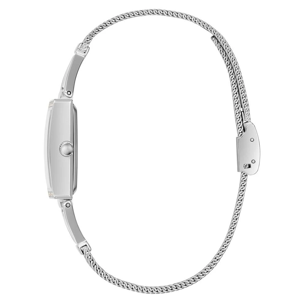 商品GUESS|Women's Silver-Tone Glitz Stainless Steel Mesh Bracelet Watch, 22mm,价格¥395,第2张图片详细描述