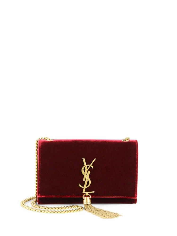 商品Yves Saint Laurent|Kate Monogram 天鹅绒流苏手包,价格¥11926,第1张图片