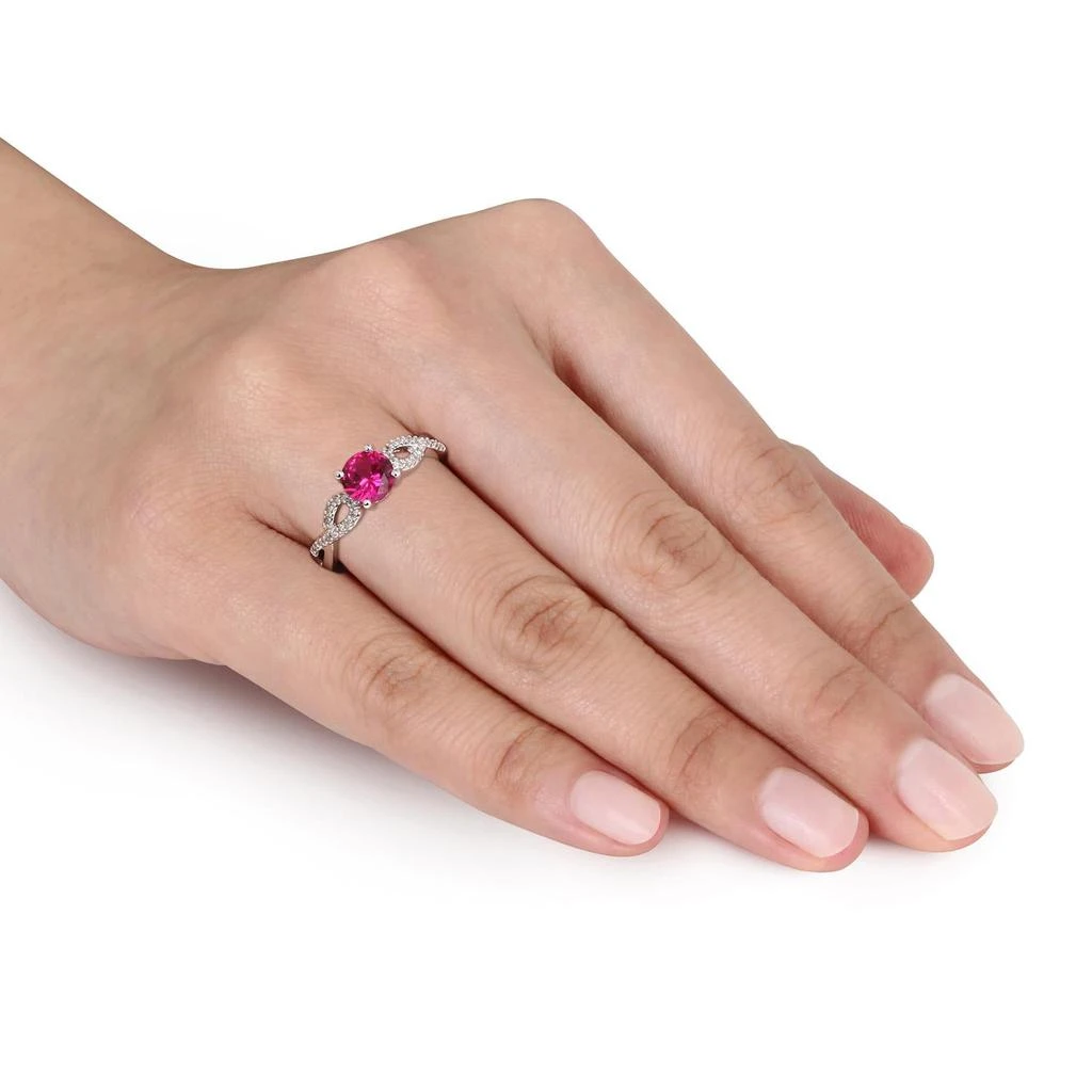 商品Julianna B|10k White Gold Created Ruby and Diamond Infinity Ring,价格¥3097,第4张图片详细描述