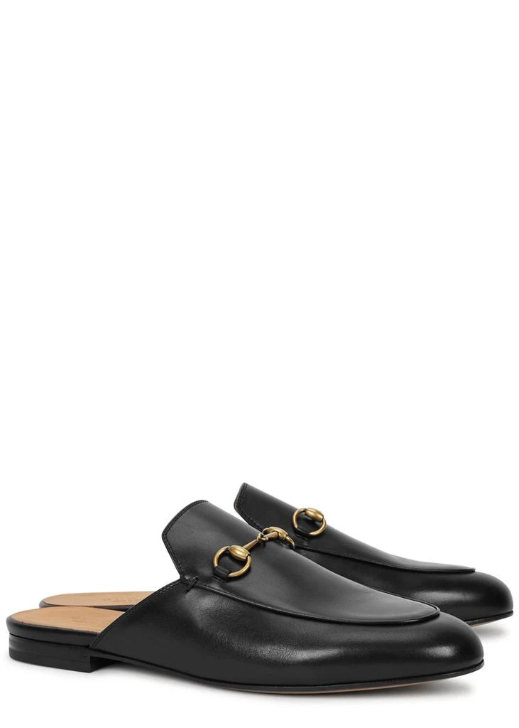 商品Gucci|Princetown black leather backless loafers,价格¥6278,第2张图片详细描述