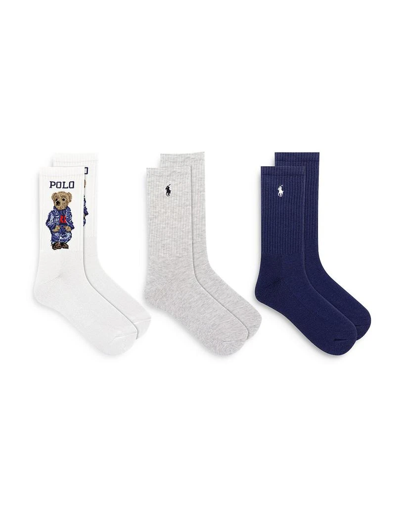 商品Ralph Lauren|Americana Sport Bear Crew Socks, Set of 3,价格¥135,第1张图片